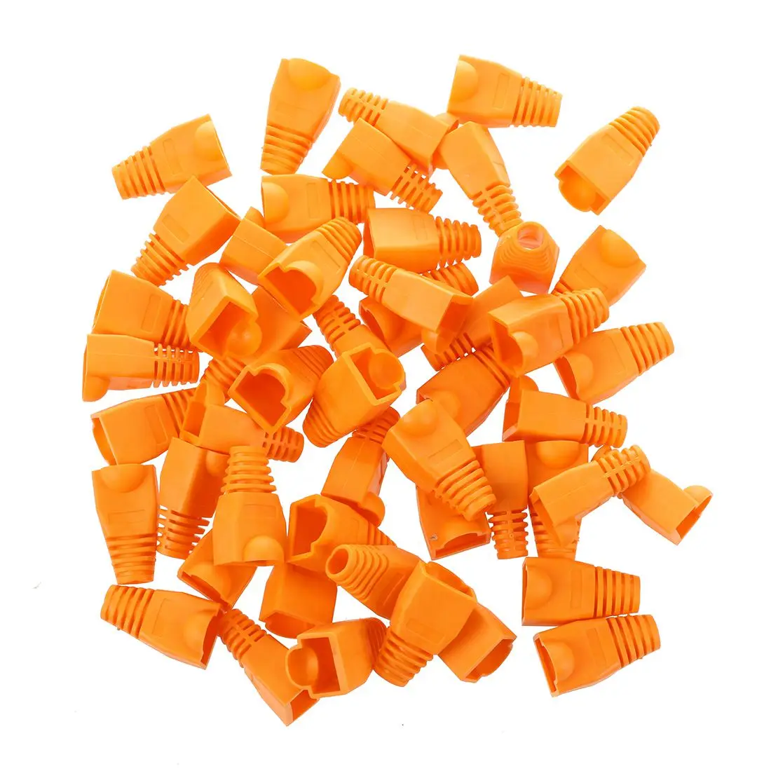 

Promotion! 50 Pcs RJ45 Connector Modular Network Plug End Cap Boot Guard Orange Soft Plastic Boots Cover