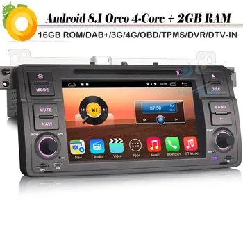 

Quad Core Android 8.1 Autoradio Nav DAB+ WiFi 4G Car stereo DVD Car GPS Navigation Player for BMW M3 MG ZT Rover 75 E46 3er 320