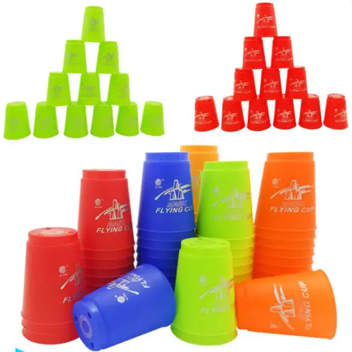 

Fancy Toy Cups Competitor Sport Stacking Set Mat n Pro Timer 5 Colors 12 Cups