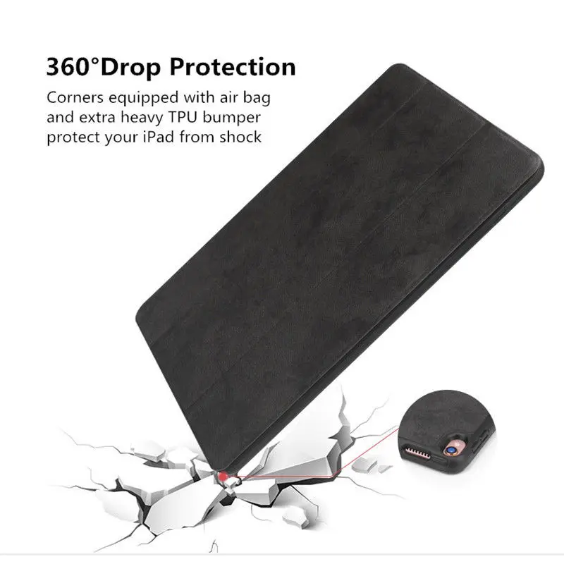 Для iPad 9 7 2017 2018 ультра тонкий легкий Smart Cover Защитный флип чехол с Apple Pencil держатель
