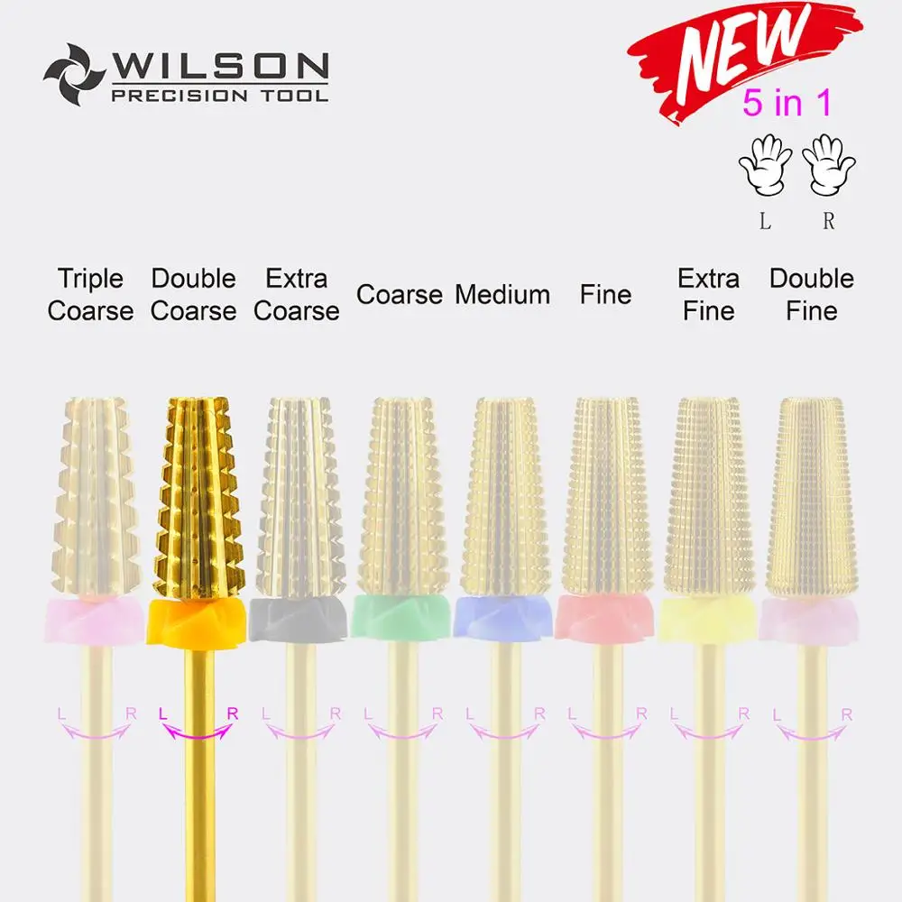 Najtaniej 5 w 1 (najszybciej usuń akryle lub żele) wiertło do paznokci z węglika WILSON