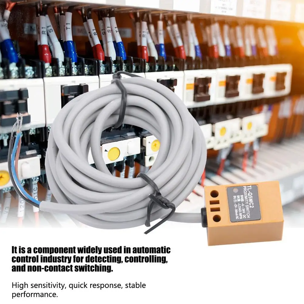 

3 Wire TL-Q5MC2 5mm Approach Inductive Proximity Sensor NPN Switch DC 12-24V Normally Close Distance 5mm
