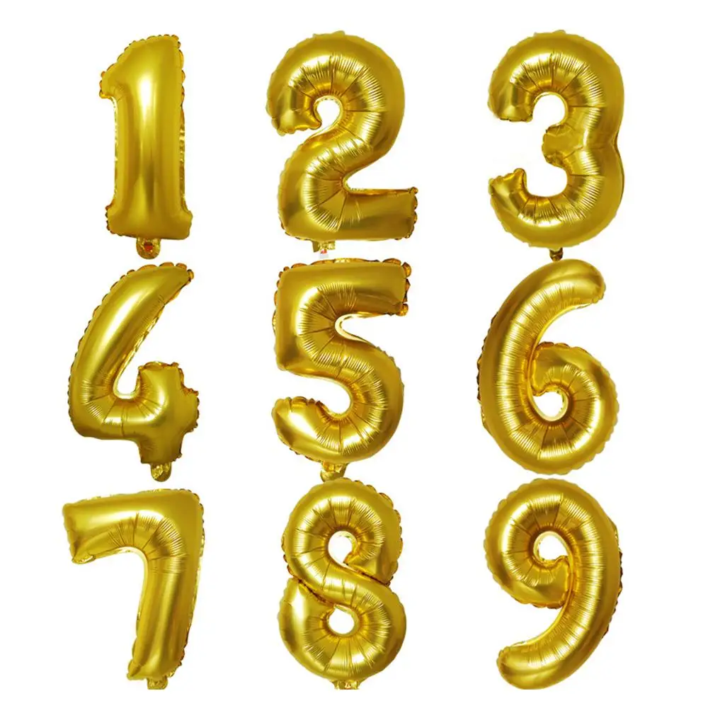 

Large 40 Inch Golden Number Balloons Birthday Party Decor Foil Balloon 0-9 Anniversary Aluminum Balloons Party Decoration