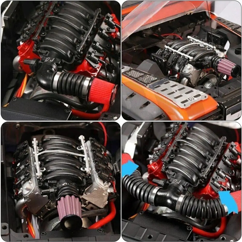 Моделирование V8 крышка двигателя вентилятор Радиатор для Traxxas TRX4 D90 D110 D130 SCX10 или другой автомобиль с дистанционным управлением 1/10 RC Гусеничный автомобиль