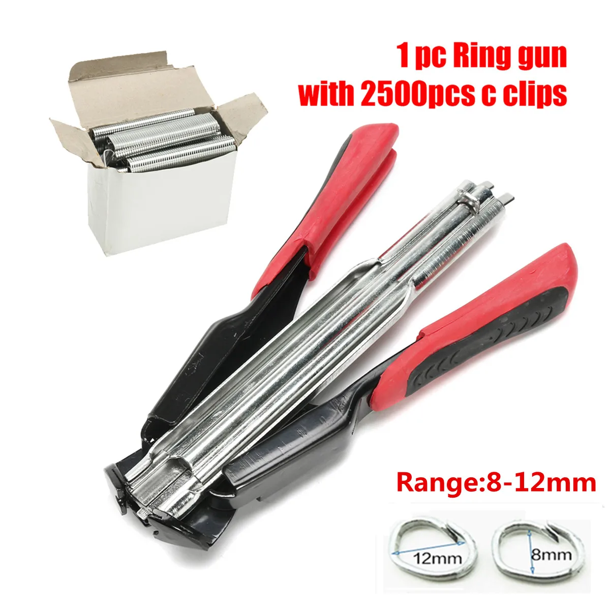 

Hog Ring Plires Fastening Clamp Installation Poultry Cage Plier & 2500 C Type Nails Chicken Rabbit Foxs Bird Dog Cage Clamp