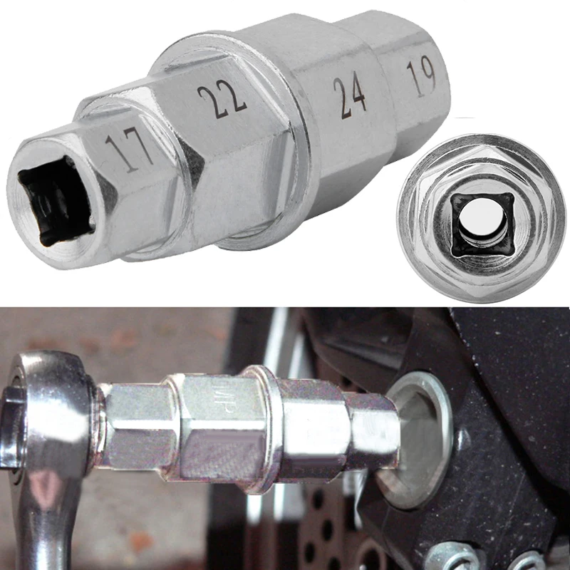 

Motorcycle Front Rear Wheel 17 19 22 24mm Axle Hex Spindle Removal Tool