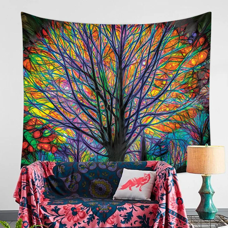 

Tree Of Life Tapestry Indian Hippie Bohemian Colorful Tapestry Wall Hanging Cloth Tapestries Bedroom Dorm Decoration