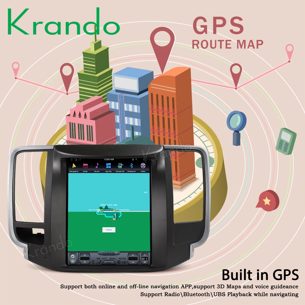 Clearance Krando Android 8.1 10.4"Tesla style Vertical screen car dvd radio multimedia system player For Nissan Teana 2008-2012 navigation 3