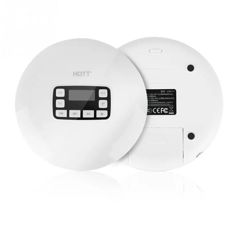 

HOTT Portable Bluetooth HIFI Stereo CD Music Player with Earphones ASP Shockproof CD-RW CD-DA WMA MP3 Stereo CD Players
