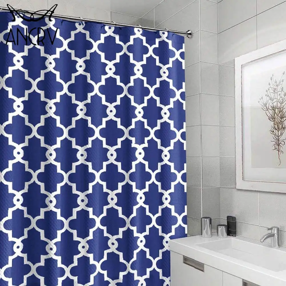 Geometric Pattern Bathroom Waterproof Shower Curtains High Quality