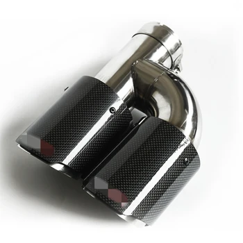 

Universal Right Exhaust Pipe Tail Muffler Tip Glossy 100% Real Carbon Fiber In76mm Out 101mm for Car SUV Dual Pipe