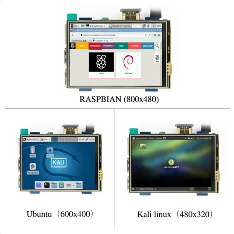 Для Raspberry Pi 3 5 дюймов HD HDMI ЖК-дисплей сенсорный экран подсветка регулируемая |