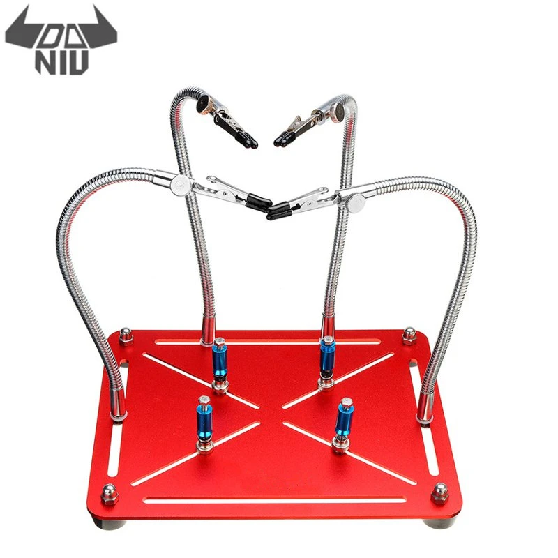 

DANIU 4 Arms Protable Universal Strange Metal Soldering Station CNC Base PCB Fixture Third Hand Welding Tools