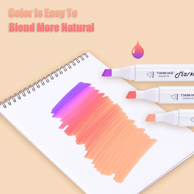 Billig TIANHAO Marker Pen Set 30 40 60 80 168 Farben Dual Kopf Alkoholische Fettige Basierend Pinsel stift Für Manga Skizzieren Marker Kunst Liefert
