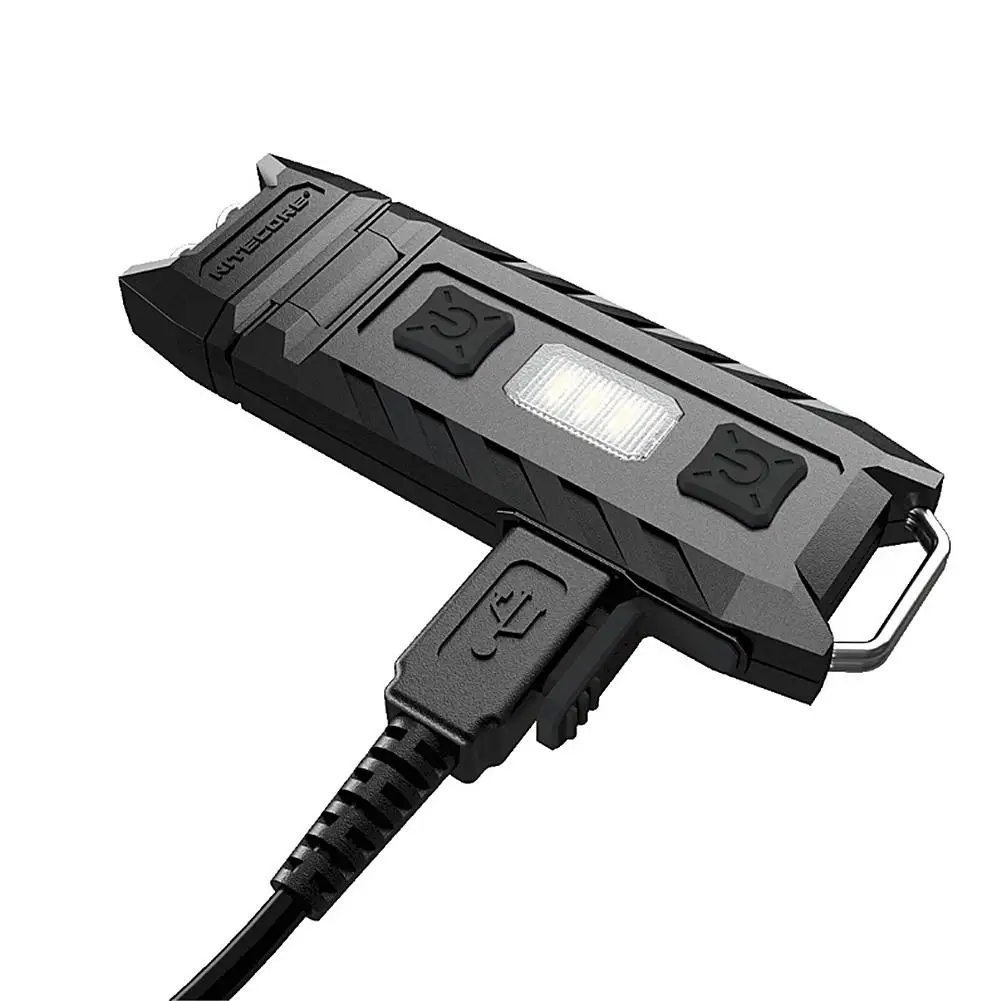 Nitecore Thumb 85 Lumens LED Key Chain Light USB Rechargeable Red and White Dual Light Source - Tilting Work Light Clip