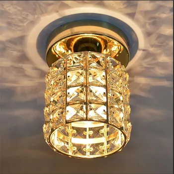 

LED Ceiling Lights Luminaria teto Gold Crystal Ceiling Lamp For Entrance Stair Corridor Abajur Lamparas Plafonnier Home Lighting