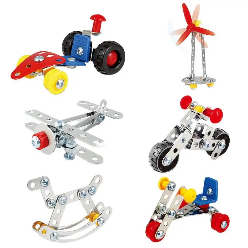 Metal Building Blocks Kids DIY 3D Model Toy Education Toys Gift Small
