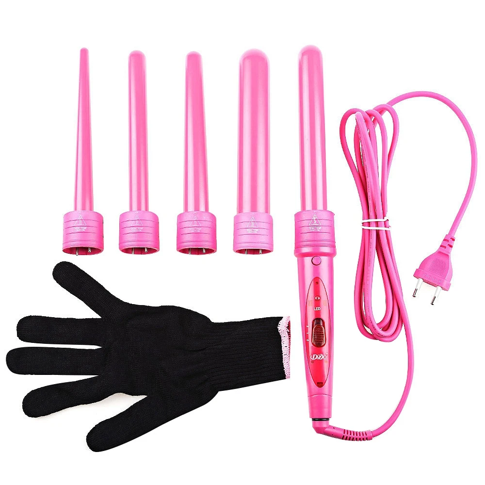 

Dodo Pro 5 Part Interchangeable Hair Curling Iron Machine Ceramic Hair Curler Multi-Size Roller Heat Resistant Glove Styling S