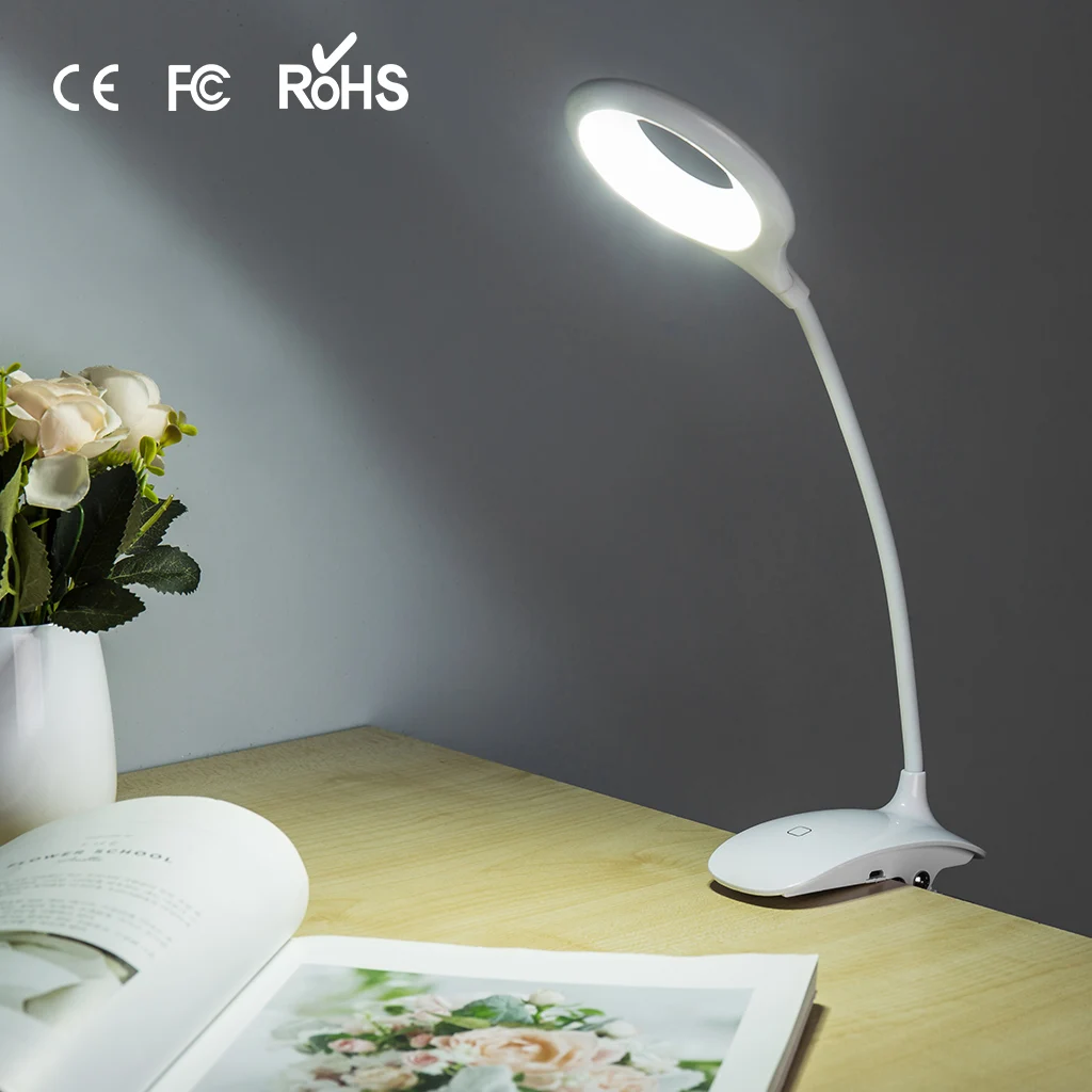 Finether Clip Desk Lamp LED Clip On Holder Table Light USB ...