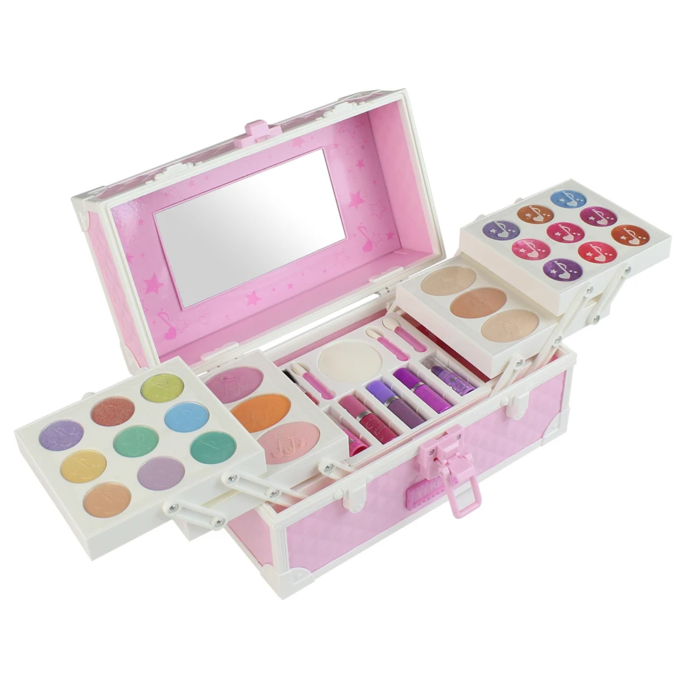 

Cosmetic Set Simulation Dressing Table Makeup Toy Makeup Palette Eye Shadow Nail Polish Water Powder for Girls Kids Gift