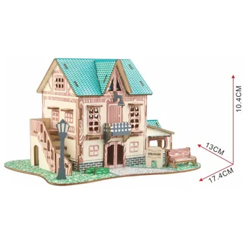 

Nulong Laser Cutting 3D Wooden Puzzle 3D wood Jigsaw Puzzle Woodcraft Assembly Kit - Starry Sky Inn with 74pcs Parts