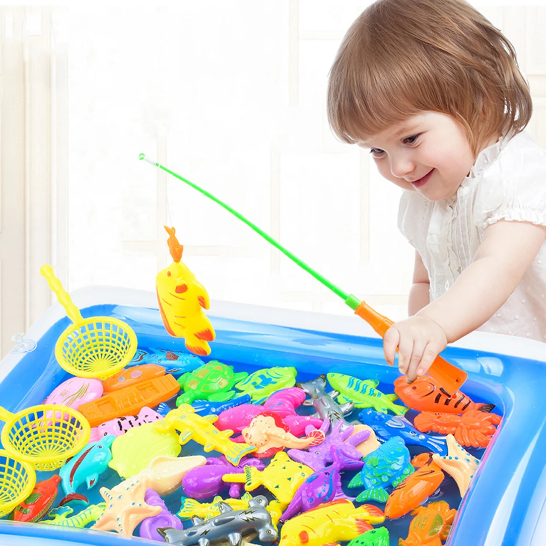 28 шт. магнитные игрушки для рыбалки развивающие игрушки без удочки настольные игры для детей-обновленная версия