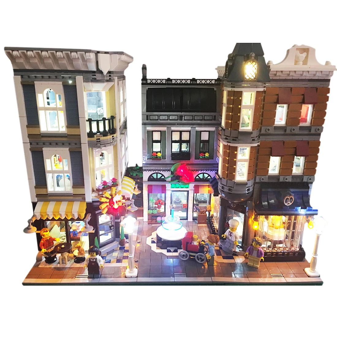 

USB Lighting Component Parts Small Particle Building Block Accessories Educational Toys for L E G O Congregation Plaza 10255