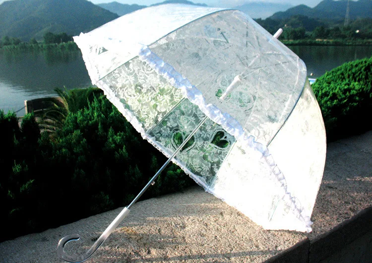 

Vaulted Mushroom Shape Korean-Style gong zhu san Lace Apollo Transparent huan bao san xin niang san Umbrella