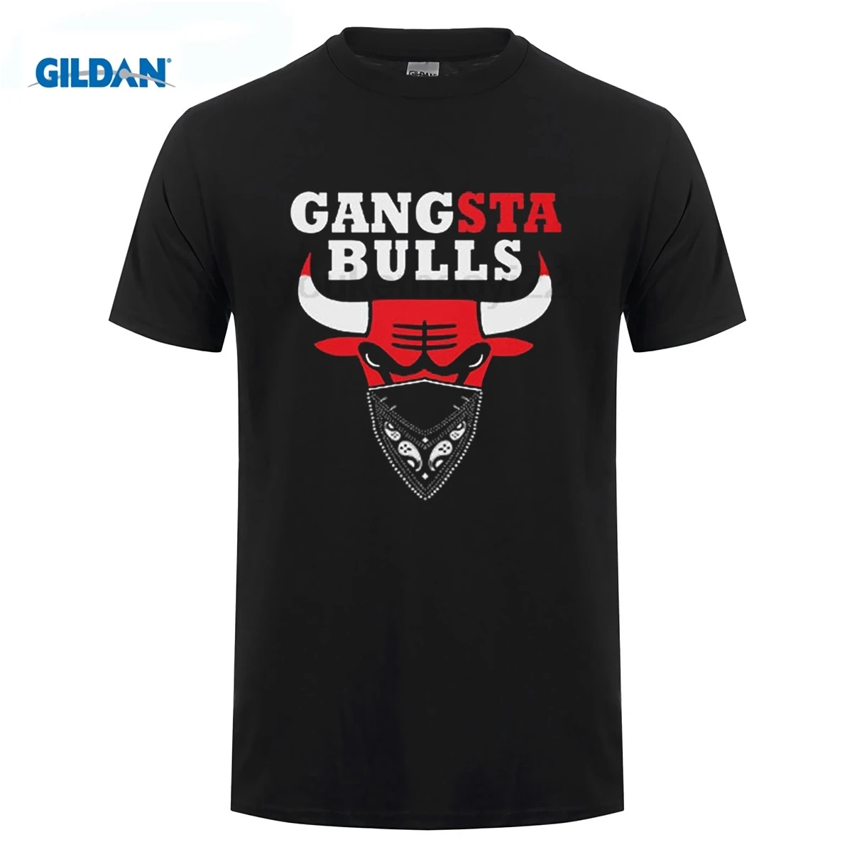 

GILDAN Gangsta bulls t-shirt free shipping hip hop tees bulls shirt brand new hiphop tops mens summer short sleeve casual tee