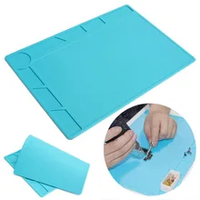 OSSIEAO 1 шт. 34*23 см теплоизоляционный коврик силиконовый Настольный коврик обслуживание платформы синий