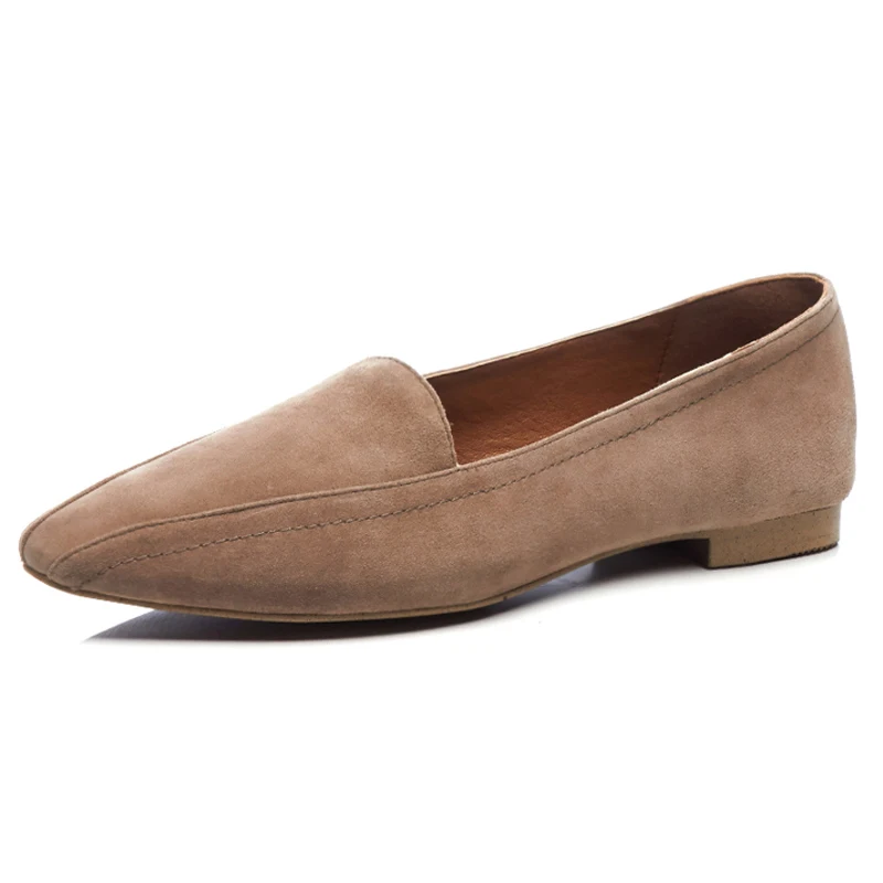 

Genuine Leather Women Low Pumps 1.5 CM Heels Summer Style Dress Gray Shoes Slip-on Woman Casual Shoe Box Packing MT11001