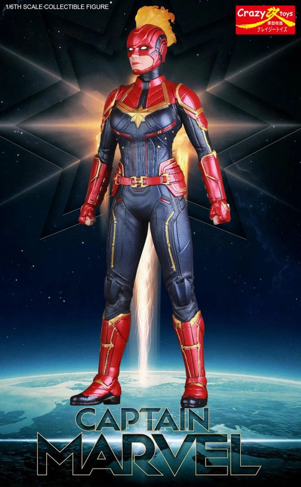 Сумасшедшие игрушки 1/6 SCALE CAPTAIN MARVEL коллекционная фигура модель статуя