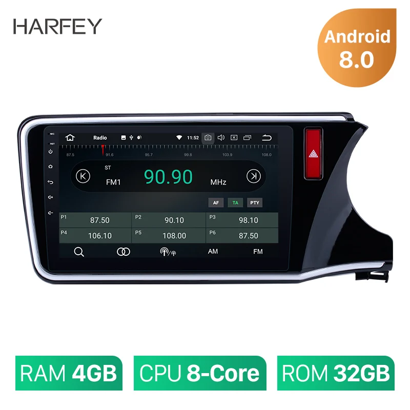 Harfey 4G Wi-Fi Android 8 1/8 0 10 1 &quotавтомобиль радио для 2014 2015 2016 2017 HONDA CITY gps DVD проигрыватель с