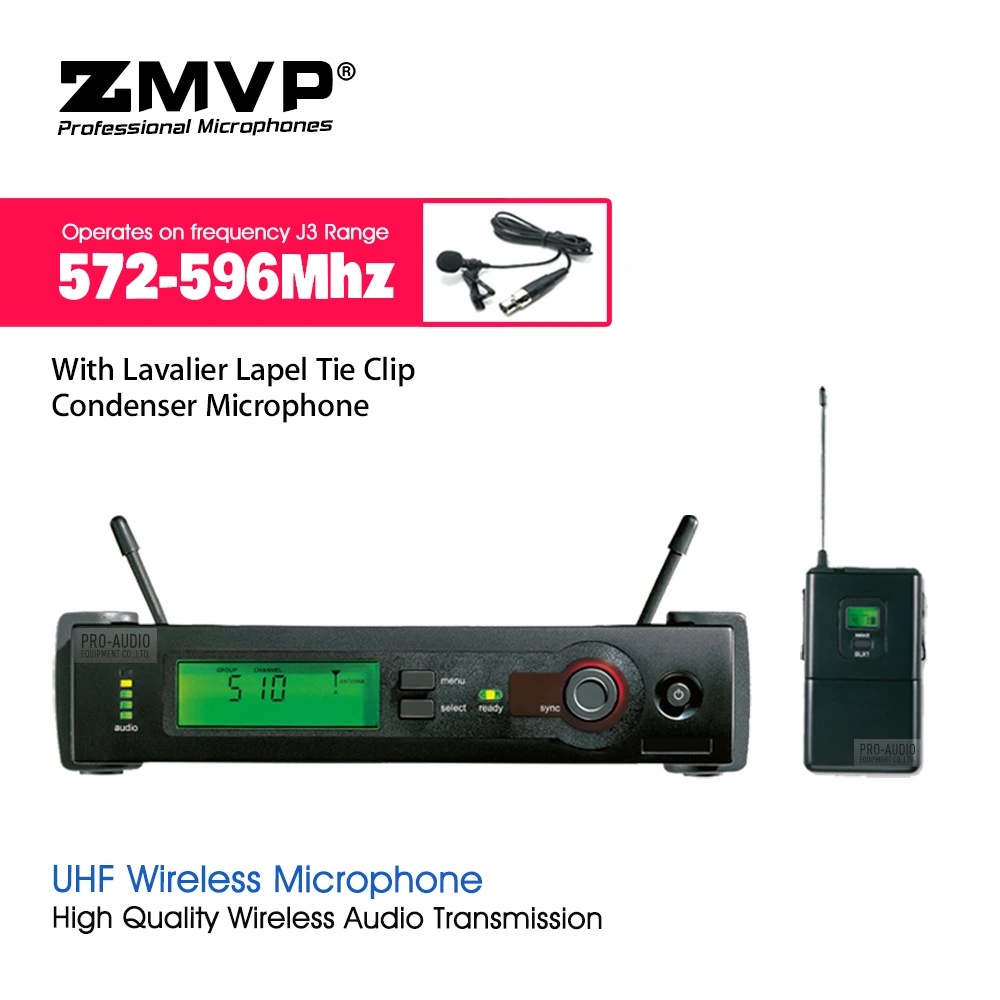 

Professional SLX14 UHF Wireless Microphone Karaoke System with Cordless Bodypack Transmitter Lavalier Lapel Clip Mic 572-596Mhz