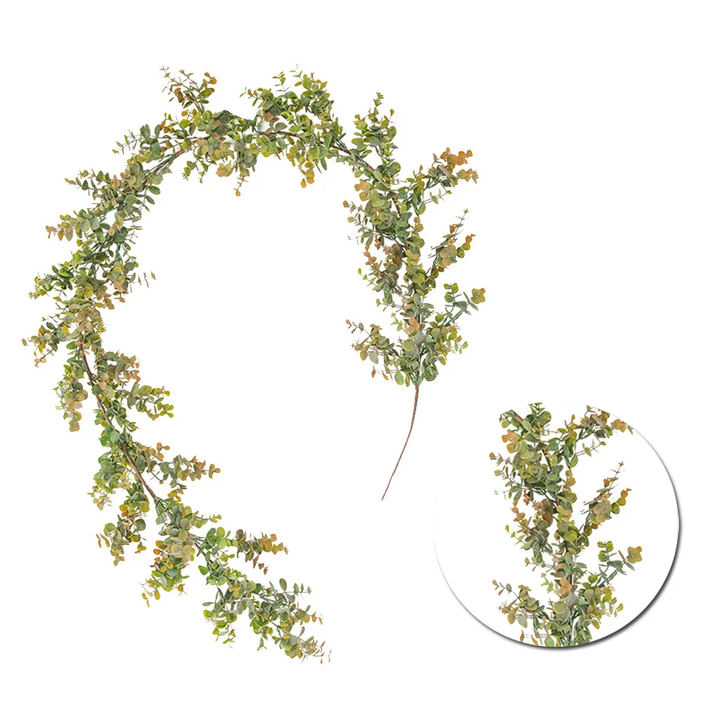 

1pc Fake Vine Artificial Eucalyptus Leaves Vine Simulated Rattan Plastic Home Office Decor 185cm