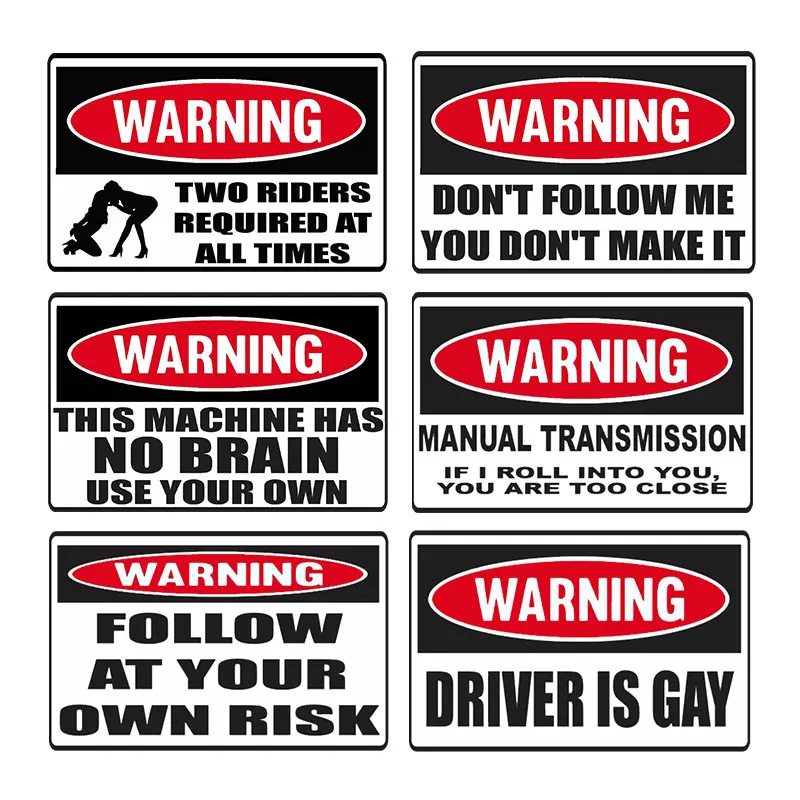 

New Style Warning Car Sticker Window PVC Wrap Auto Detailing Personalized Decals for Cars Styling Ornament Fashion Decoration