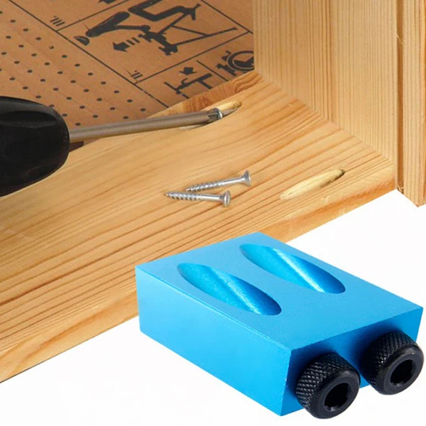 

Woodworking Pocket Hole Jig Kit DIY Angle Drill Guider Portable Aluminum Alloy Tool Parts