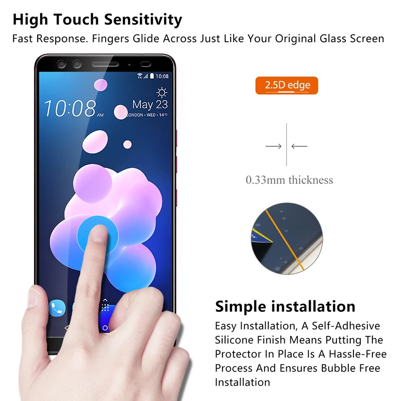 Защитное стекло U11 для HTC U12 Plus Защита экрана U 11 12 Life закаленное пленка|Защитные