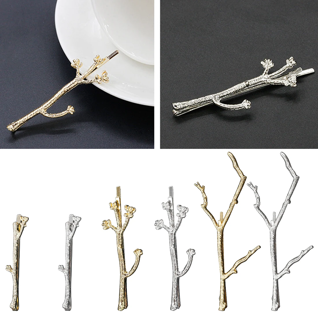 

Tree Clip Novel Designer Vintage Metal Branches Hairpins for Women Wedding Hair Jewelry Accessories