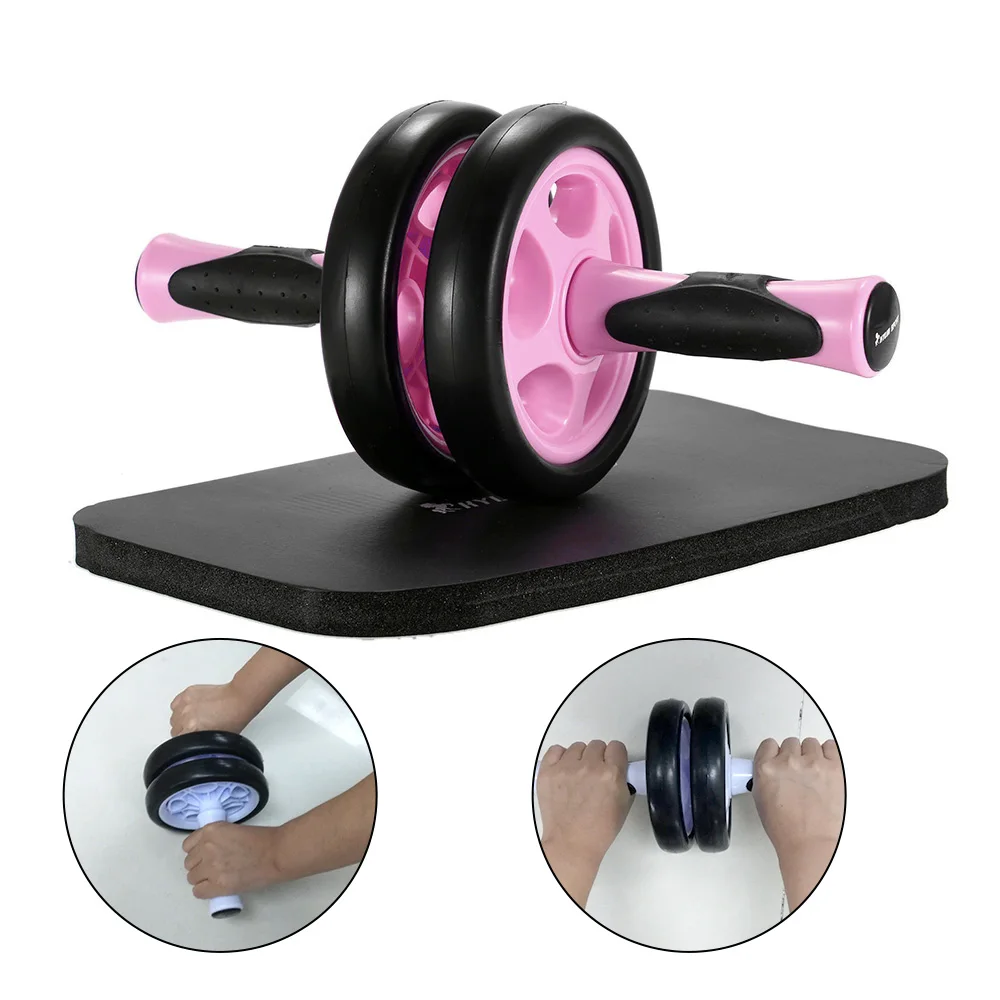 

Double Abdomen Roller Fitness Core Rolling Wheel Abdominal Roller Workout Abdomen Trainer Wheel for Abdomen Back Arms Shoulders