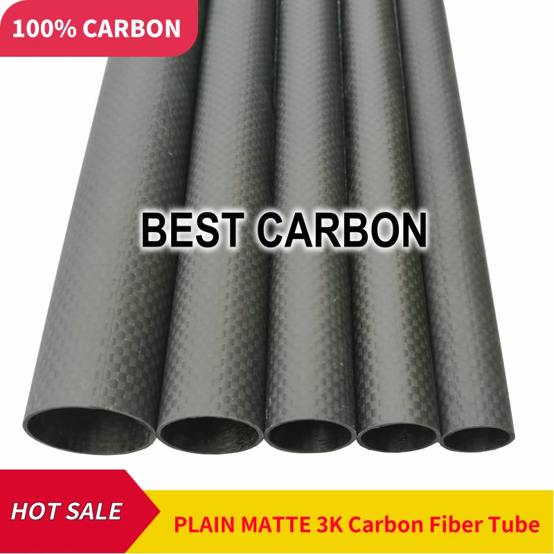 

Free shiping OD4mm to OD 12mm with 500mm length High Quality Plain Matte surface 3K Carbon Fiber Fabric Wound Tube