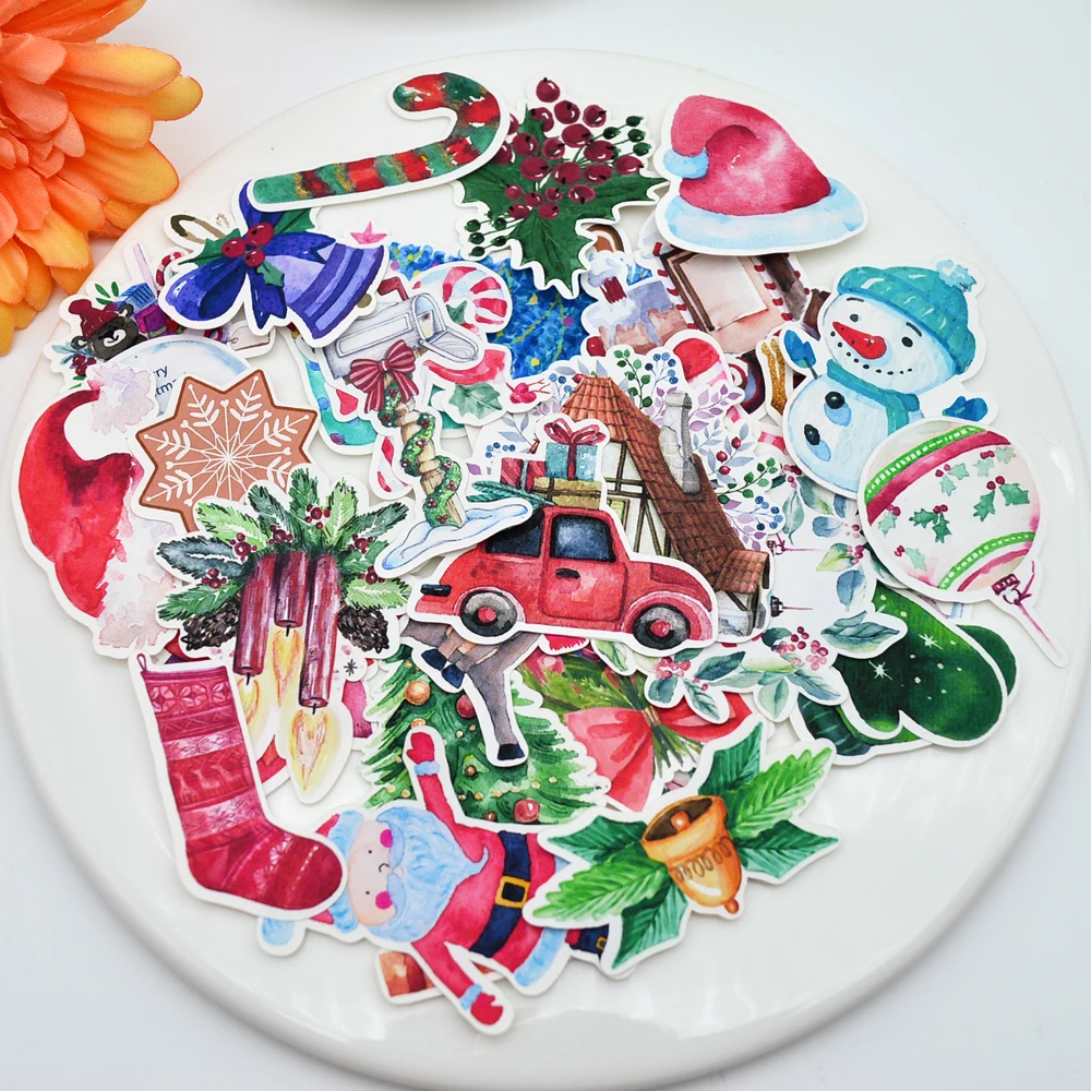 

33pcs Colorful Christmas sticker Kawaii Santa Claus/Snowman/Christmas Tree Notebook Planner very thin / New Year Gift Sticker