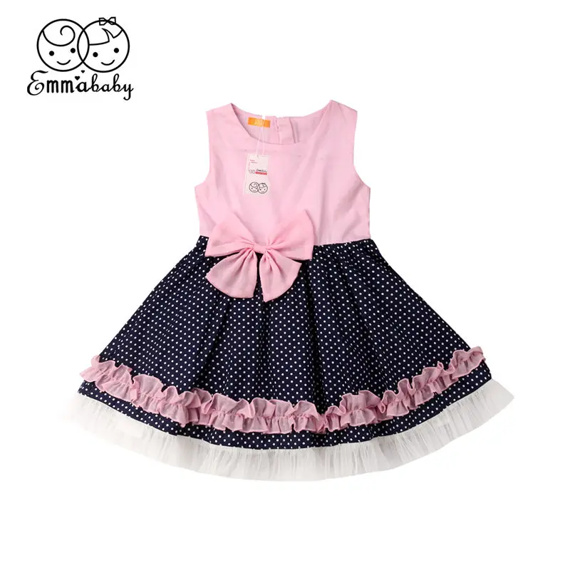 

Princess Girls Dress Summer Kids Clothes Toddler Baby Party Pageant Outfit Children Bowknot Lace Polka Dot Tutu Dresses 6M-3T