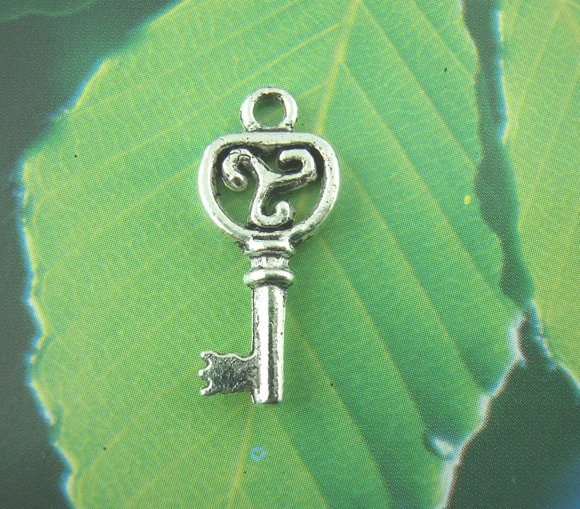 

Lovely 50PCs Tibetan Silver Key Charms Pendants 9*21mm Findings (B00325)