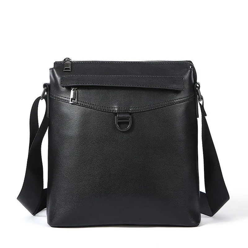 Модная мужская сумка через плечо из натуральной кожи, черные маленькие сумки через плечо, роскошные дизайнерские высококачественные деловые сумки для мужчин, дорожная сумка