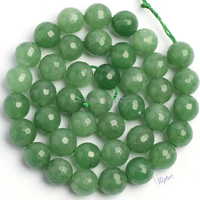 

High Quality Natural Green Aventurine 4/6/8/10/12mm Faceted Round Shape DIY Loose Beads 15 Inch Jewelry Making w1667