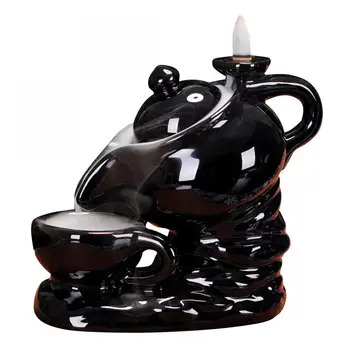 

Ceramic Backflow Incense Burner Smoke Waterfall Swan Stick Incense Holder Teapot Gourd Ceramic Aromatherapy Censer Meditation