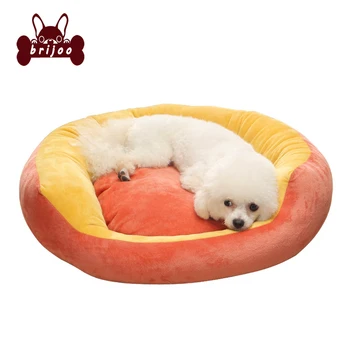 

Dog Bed Crystal Velvet Warm Core For Small Medium Large Dogs Cute Round Shape Removable and Washable Resistance To Bite Pet Bed