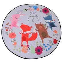 Круглые коврики Детский игровой коврик органайзер для хранения игрушек, коврики для детской Большой полиэстер противоскользящие Мультяшные животные детские напольные коврики игровой коврик
