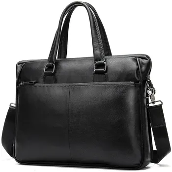 

Fashion Genuine Leather Genuine Leather Laptop Bag Handbags Cowhide Men Crossbody Bag Men's Travel Brown Leather Briefcase